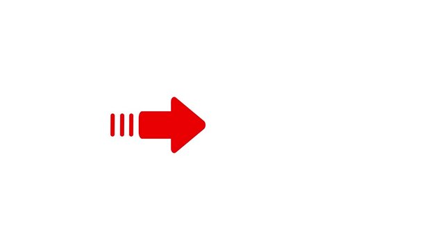 Abstract Directional arrow line ,signal icon . a moving arrow pointing to the right animation on white background with alpha channel.