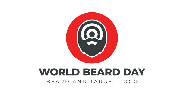 Minimalist Beard and Target Icon Graphic Design Concept