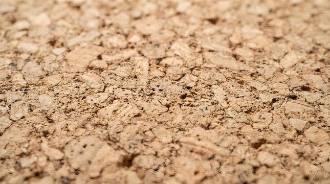 Natural brown cork board texture background with detailed grainy surface and organic pattern for interior design