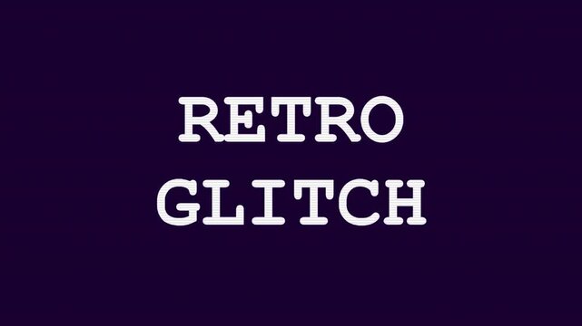 Retro Glitch Text Animation With Digital Distortion Effect Background