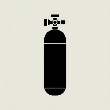 Black scuba diving oxygen tank icon