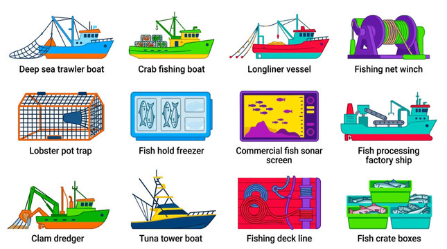 Commercial Fishing Equipment and Boats Collection