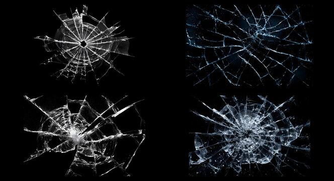 Glass damage and spiderweb cracks PNG overlay isolated on transparent background for editing