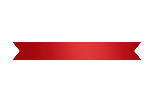 Blank horizontal red satin ribbon banner