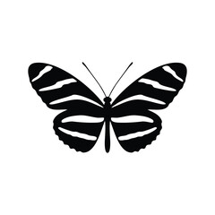 Obraz premium Zebra butterfly silhouette vector flat illustration design.