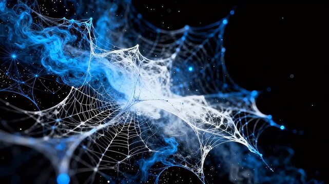 Abstract spider web in cosmic space
