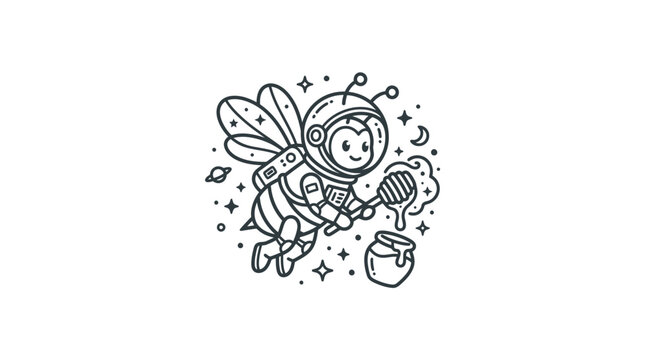 Astronaut Bee in Space Suit.