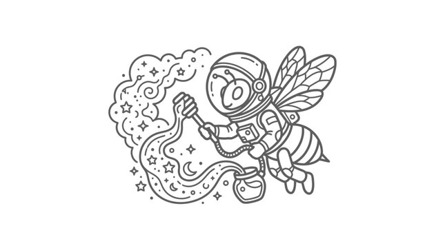 Astronaut Bee in Space Suit.
