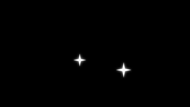 Gentle white stars twinkle and glow in darkness with subtle camera zoom out and fade effect for festive and magical themes
