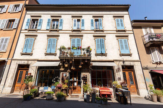 Old building on Rue du Bourg in Martigny Switzerland