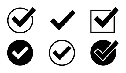 Checkmark Icons Set, Simple Tick Mark Symbols, Success Verification Graphics, Approved Choice Vector Collection © PERFECT QUALITY
