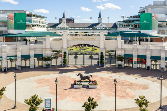 Louisville, KY, USA - October 21, 2025: Churchill Downs Racetrack is home to the Kentucky Derby and other horse racing events throughout the year.