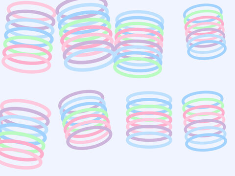 Colorful Spring Coils Abstract Playful Background