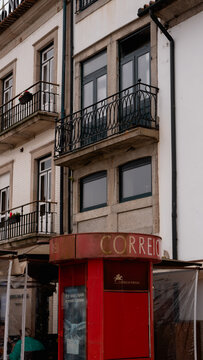 Historic Correios de Portugal post box in Porto street