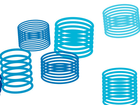 Colorful Spring Coils Abstract Playful Background