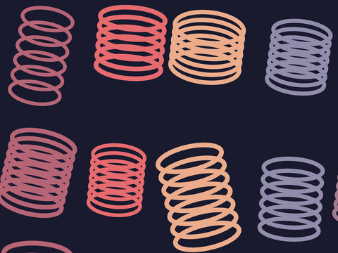 Vibrant Coiled Rings Abstract Pattern Design
