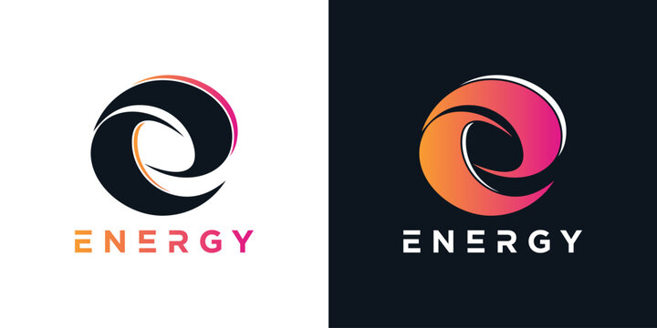 Modern energy logo  design. solution, positive, modern, energy, icon, Premium Vector
