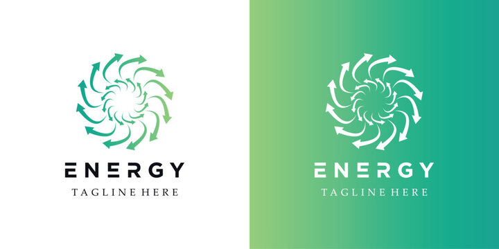 Modern energy logo  design. solution, positive, modern, energy, icon, Premium Vector