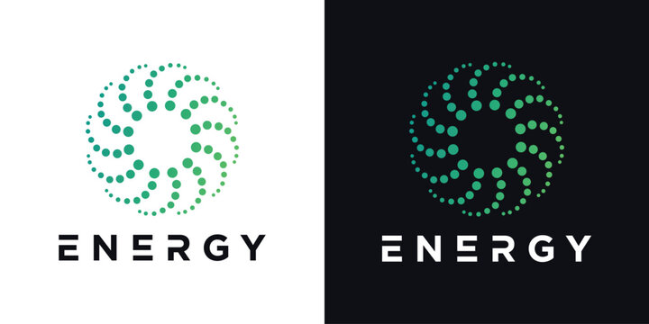 Modern energy logo  design. solution, positive, modern, energy, icon, Premium Vector