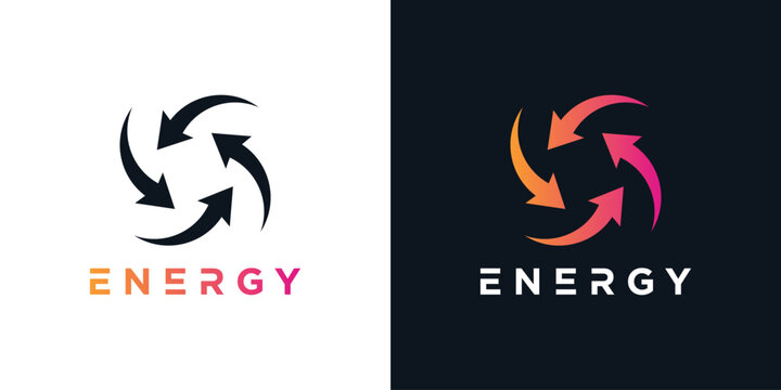 Modern energy logo  design. solution, positive, modern, energy, icon, Premium Vector