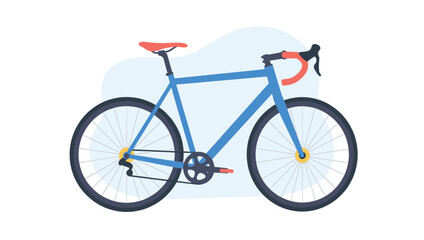 Fototapeta premium Blue road bike illustration with drop handlebars and red accents for cycling and transportation concepts