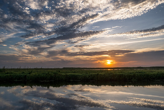 Dramatic Cloudscape Reflection in the Marsh