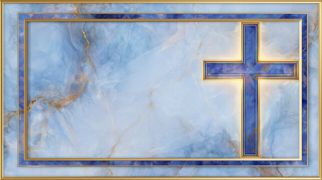 Frame with a cross and ornate religious frames and ethnic decorative leaves. Perfect for Easter cards, Christmas cards, and baptism cards..