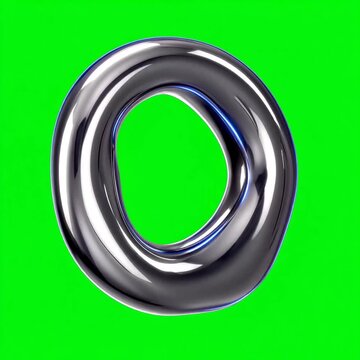Rotating chrome organic ring on green screen