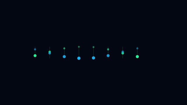 Minimalist abstract data visualization with animated colorful dots and lines for digital interface and tech backgrounds animation 4k