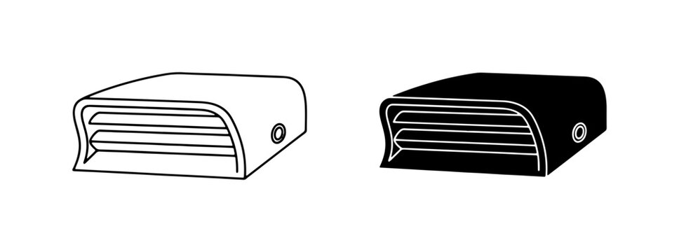 Ventilation Grille Icons, HVAC Louver Vector Graphics, Air Vent Symbols for Design