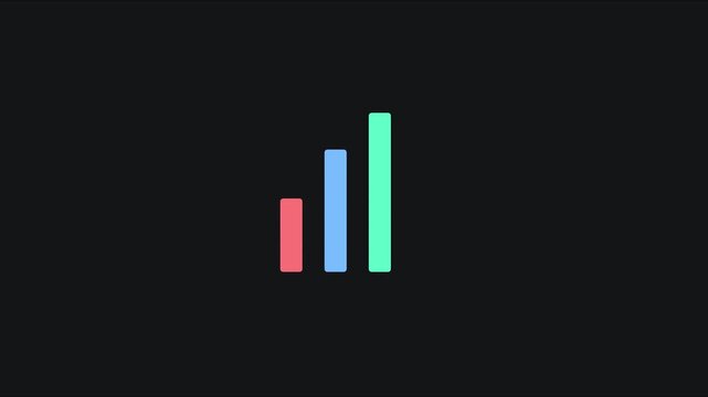 Minimalist animated bar chart graph for business data analysis and financial growth visualization animation 4k