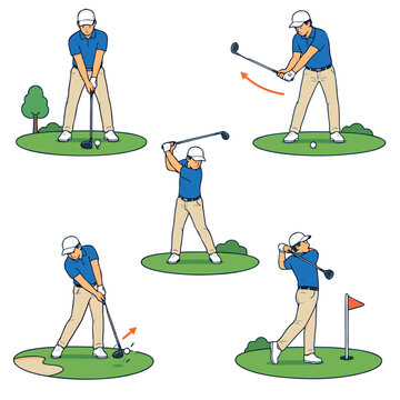 Five Stages of a Full Golf Swing Sequence