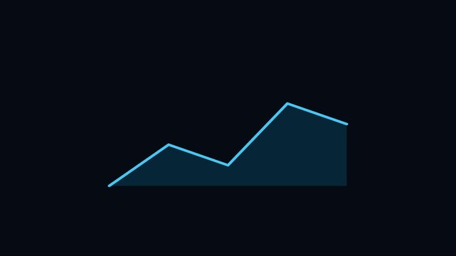Minimalist blue line graph chart animation for financial data analysis and business growth reports 4k
