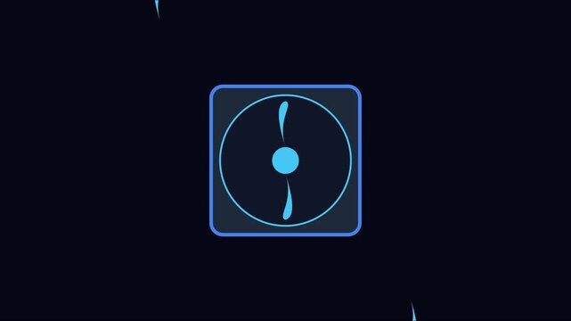 Minimalist blue loading spinner animation on dark 4k background, for ui ux, progress interface