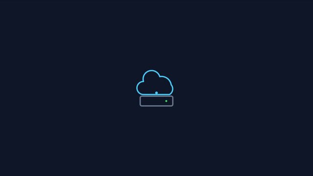 Minimalist cloud server animation for data storage and network technology concepts 4k