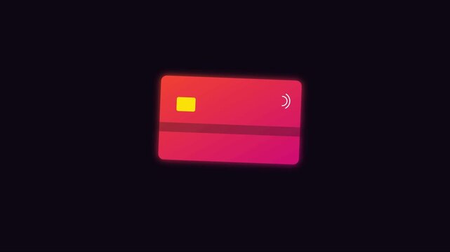 Minimalist credit card animation: digital payment and online banking concept 4k finance fintech