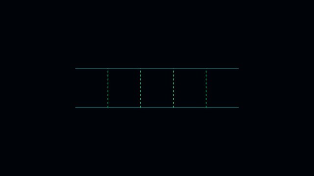 Minimalist digital loading bar animation with pulsing progress indicator on dark 4k background