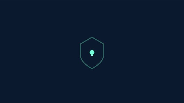 Minimalist digital shield animation for cybersecurity and data protection concepts 4k