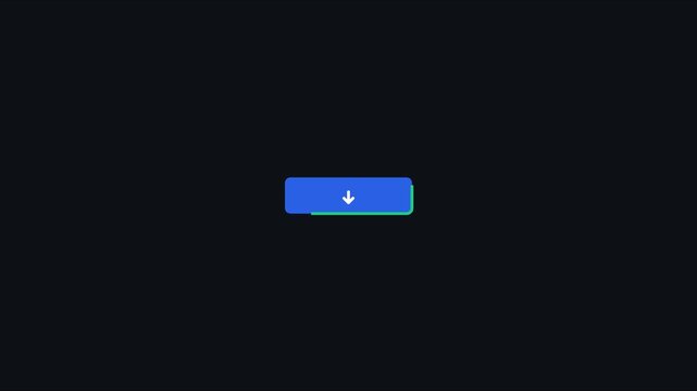 Minimalist download button animation with arrow on dark 4k background, for web ui, and digital interface