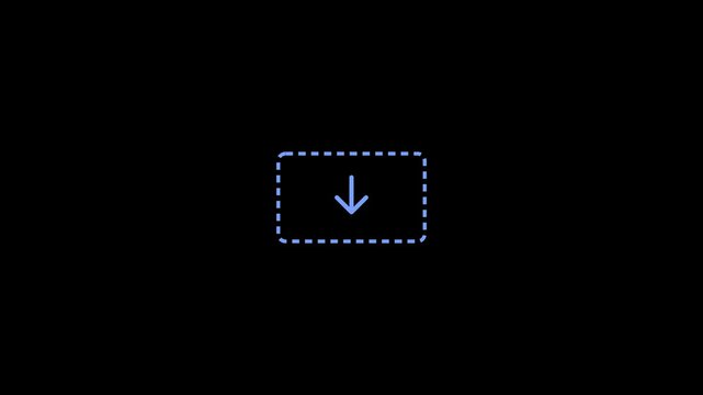 Minimalist download animation with pulsing dotted border for user interface 4k