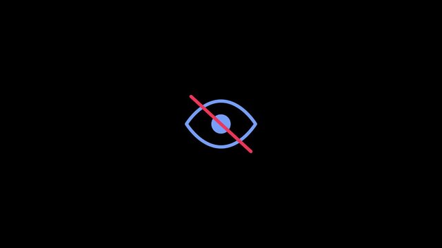 Minimalist eye animation, digital vision and surveillance concept 4k
