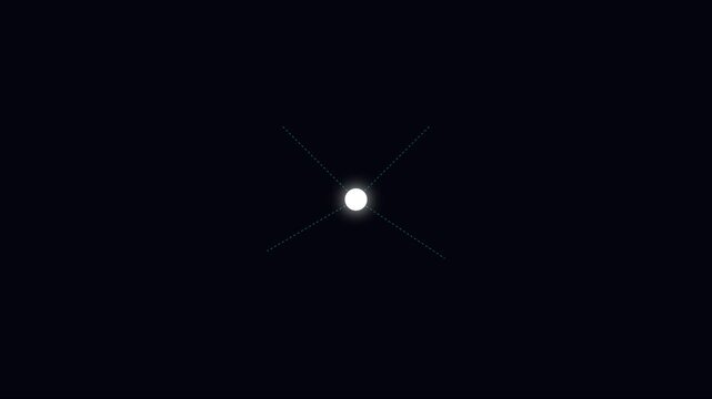 Minimalist glowing starburst light effect on animation 4k black background, for motion and, overlay transitions