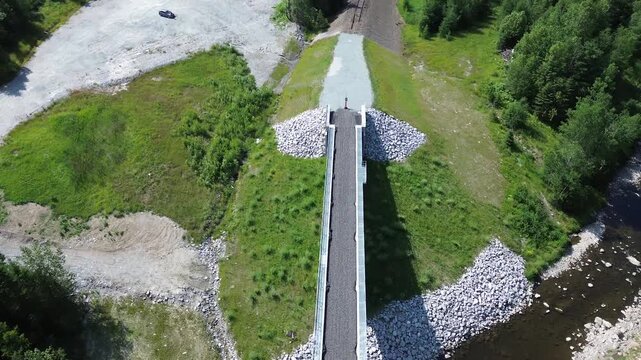 Aerial view of a futur railroad bridge