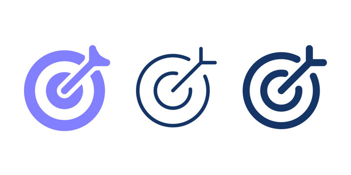 Target  line icon. Bullseye arrows solid vector icon.