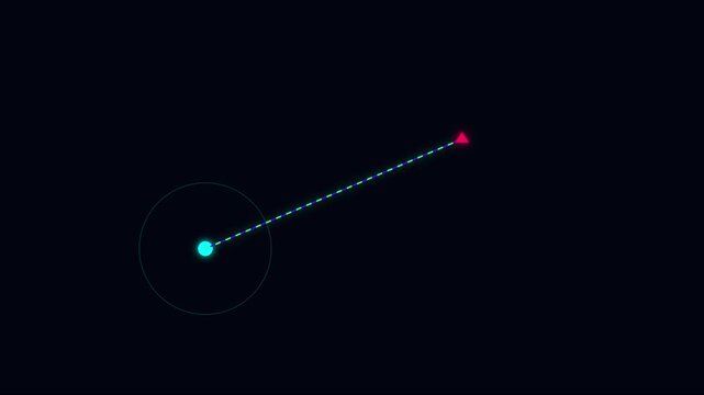 Minimalist hud interface with glowing point and triangle target motion animation 4k motion minimalist