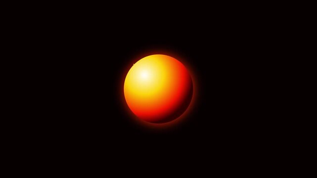 Glowing abstract sphere with orbital energy lines on animation 4k black background