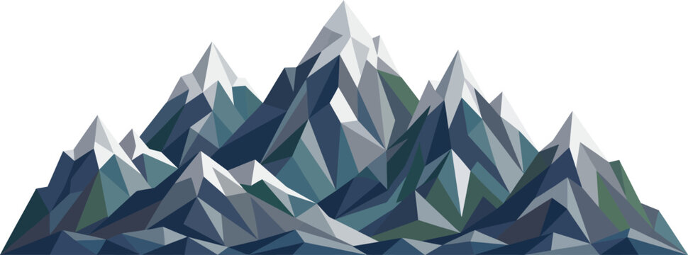 Low poly mountain range illustration geometric peaks and valleys vibrant landscape
