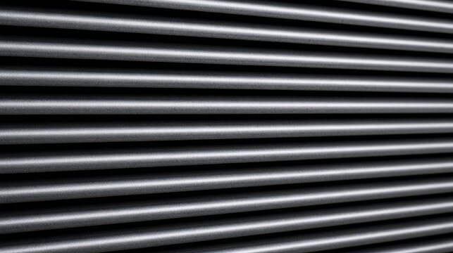 Close-up of brushed metal texture with horizontal parallel lines. Modern industrial background for design.