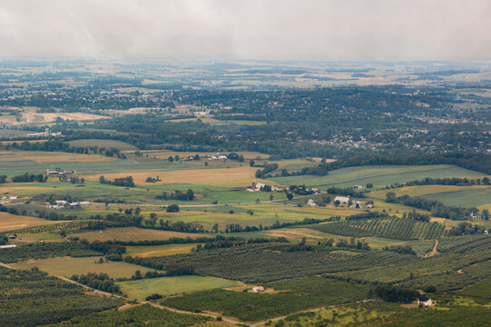 Fields and Farms to Distance Off High Rock Overlook
