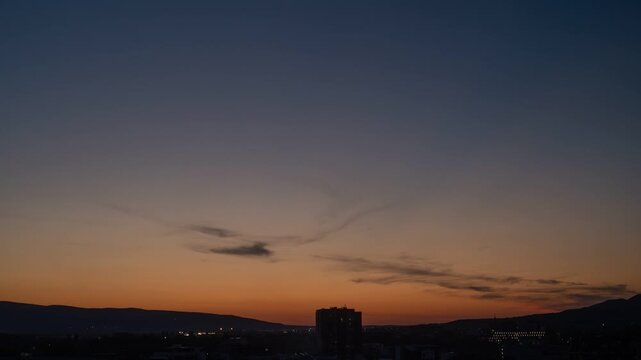 sunset over the city